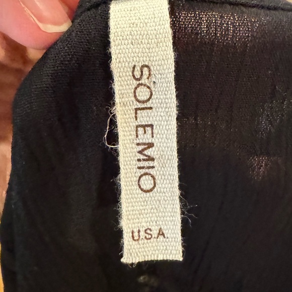 Black Wrap Crop Top with Ties, Adjustable - Picture 6 of 8